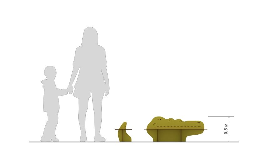 Скамейка детская «Крокодил»	МФ-53-02