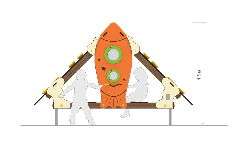 Игровой домик со скалодромом ДС-64