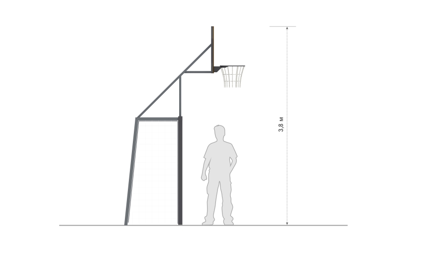 Ворота футбольные с баскетбольным кольцом СП-12