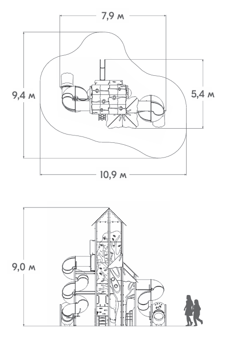 Схема Игровой комплекс Башня «СКВОРЕЧНИК» БС-01