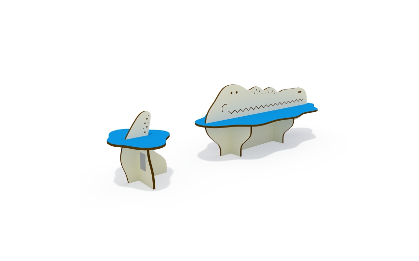 Скамейка детская «Крокодил» МФ-53-03