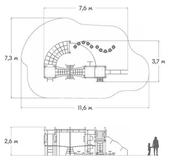 Схема Детский игровой комплекс детской игровой площадки НЛ-03