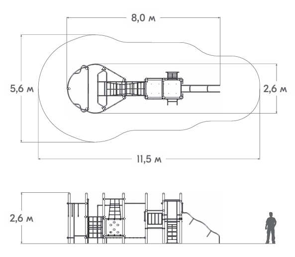 Схема Детский игровой комплекс детской игровой площадки НЛ-01