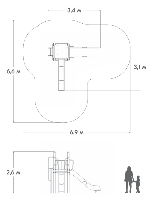 Схема Детский игровой комплекс детской игровой площадки НЛ-02