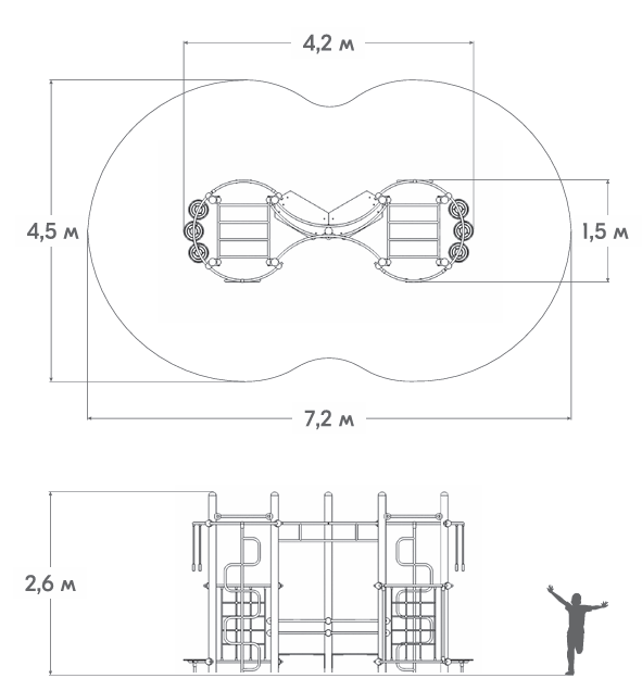 Схема Детский игровой комплекс детской игровой площадки НЛ-05
