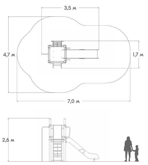 Схема Детский игровой комплекс детской игровой площадки НЛ-06