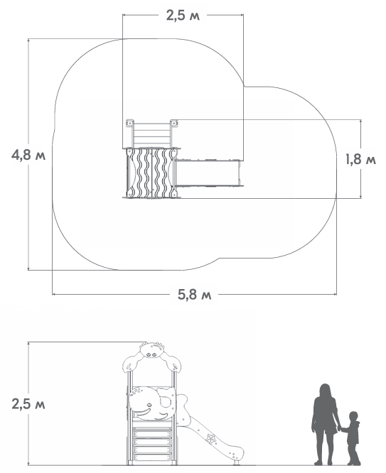 Схема Горка с крышей МИФ-Л-05