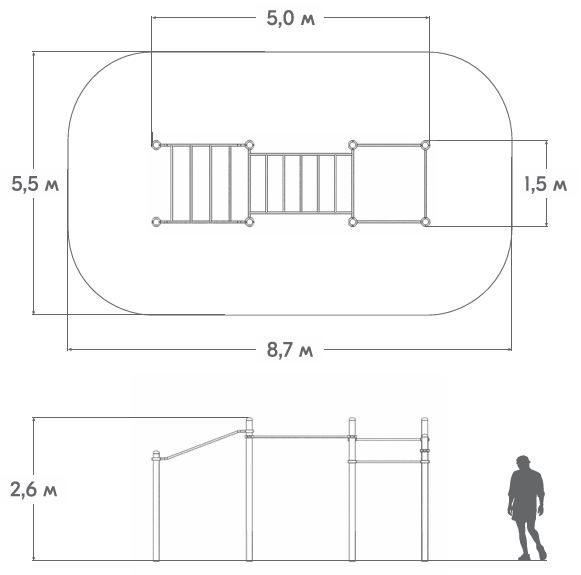 Схема Рукоход с турниками ФТ-19