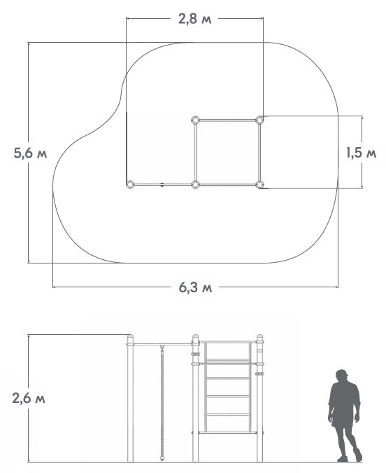 Схема Комплекс для воркаута ФТ-20