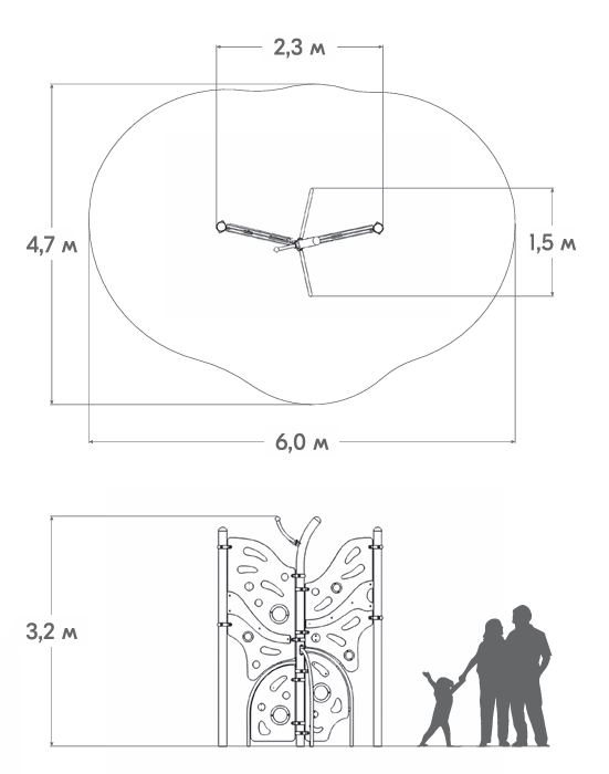 Схема Детский игровой комплекс детской игровой площадки ЭКО-06