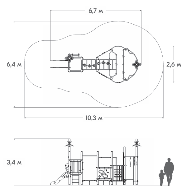Схема Детский игровой комплекс детской игровой площадки РЛ-01