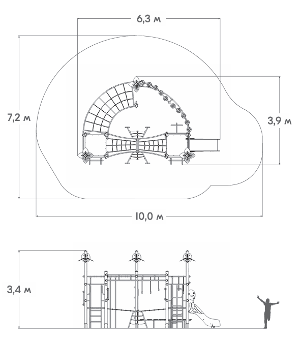 Схема Детский игровой комплекс детской игровой площадки РЛ-03