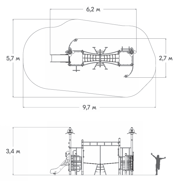 Схема Детский игровой комплекс детской игровой площадки РЛ-04