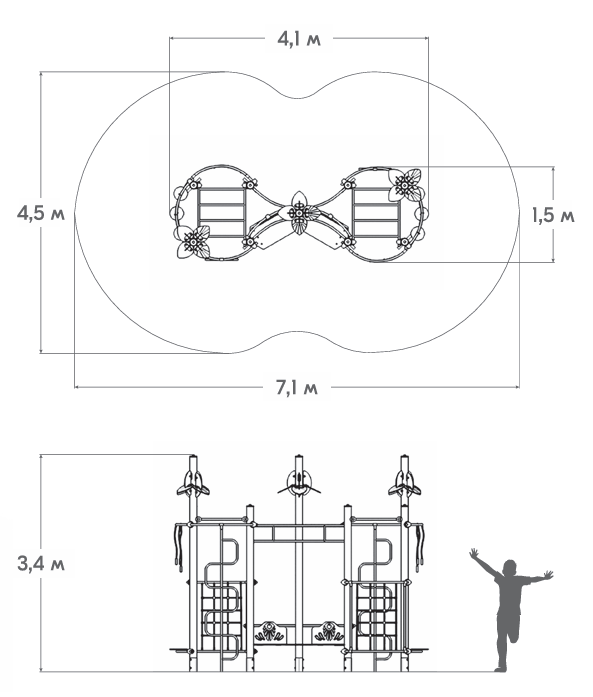 Схема Детский игровой комплекс детской игровой площадки РЛ-05